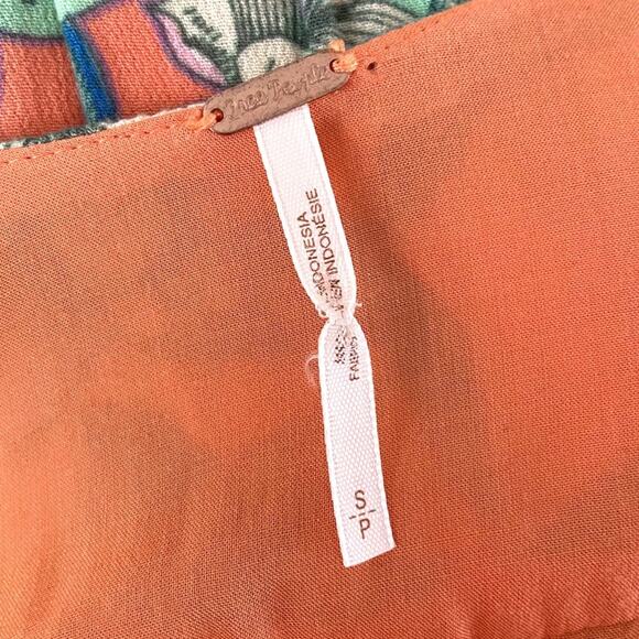 Free People Dear You Floral Dress Peach Sz S - Picture 4 of 8